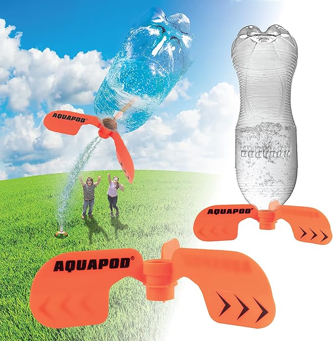 Screw on Curved Water Rocket Fin - Compatible with Any 2 Liter Bottles - Makes Bottle Spiral in Air - Fun Educational STEM Toy & Accessory to Water Rocket Launcher