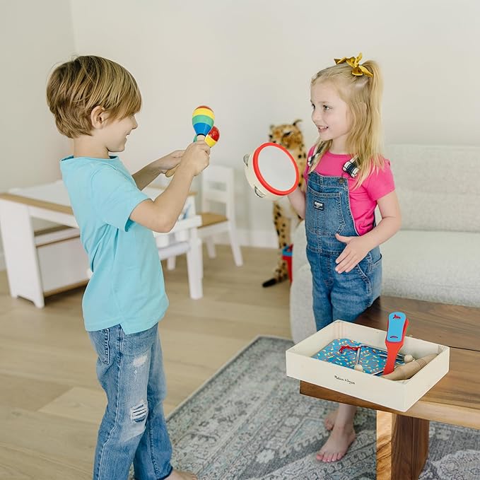 Melissa & Doug Band-in-a-Box Clap! Clang! Tap! - 10-Piece Musical Instrument Set