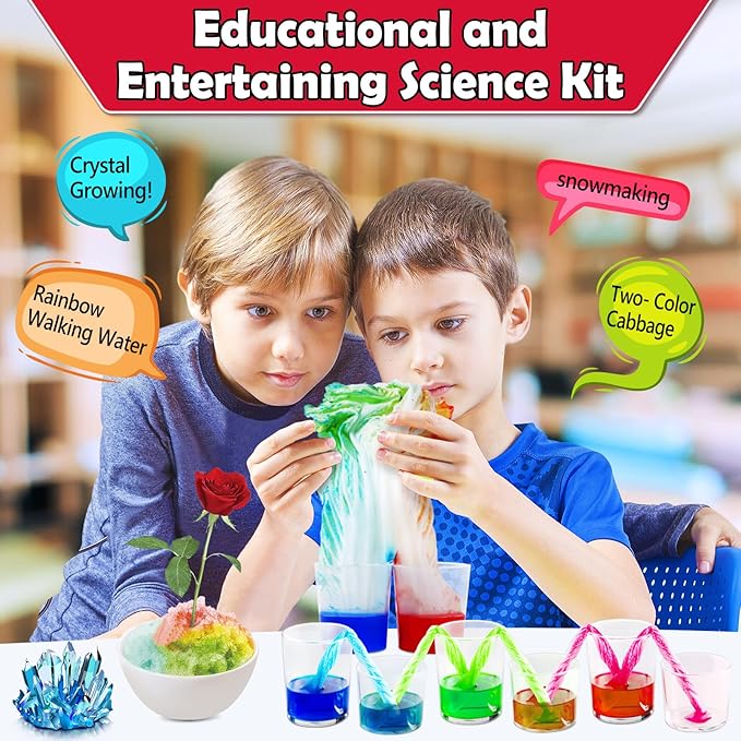 UNGLINGA 210 Experiments Science Kit for Kids, Boys Girls Birthday Toys Gifts Idea, Chemistry Set, Volcano, S.T.E.M Science Educational Project