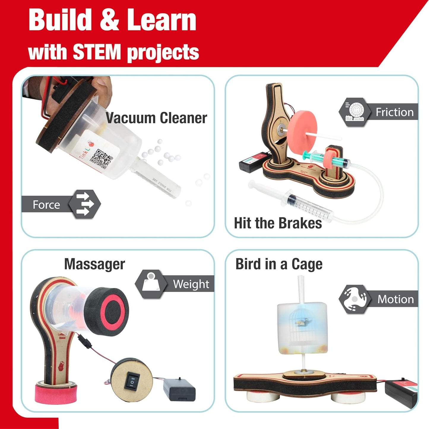 Butterfly EduFields 20in1 Motor Machines STEM Projects Kit for Kids Age Ages 5-7 6-8 8-10 | STEM Toys for Kids 5 6 7 8 9 10 Year Old | Robotics & Engineering Toys | Gift for 6 7 8 9 10 Year Old