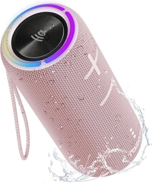 Bluetooth Speaker,30W Portable Wireless Speaker with TWS,IPX7 Waterproof, 8H Playtime, LED Lights,for Pool/Beach/Shower, Blue Gifts, Electronic Gifts