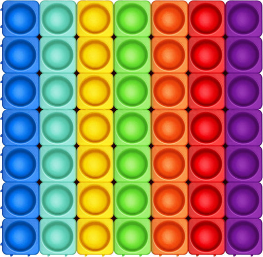 Giant Pop Blocks Bubble Premium Silicone Pop Fidget Blocks for Endless Joy and Education - Vibrant Pop Blocks for Imaginative Play and Puzzle Games-Toy Gift for Kids (49PCS)