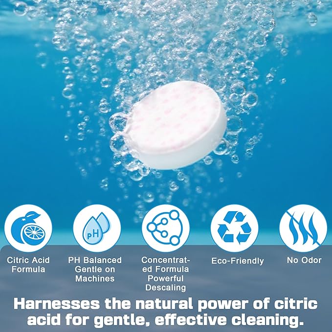 xcivi 40 Count Descaling Tablets Descales Compatible with Momcozy, Baby Brezza Bottle Washer, Descaling Tablets for Milk & Limescale Removal, Effective for Bottle Washer, Warmer, Sterilizer