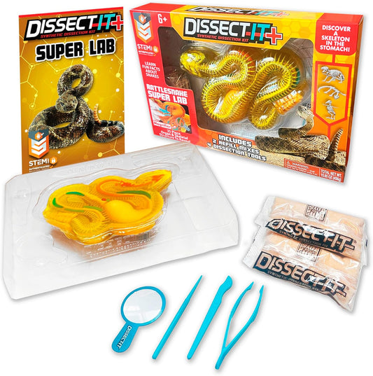 Rattlesnake Super Lab Dissect It Kit for Kids, Synthetic Dissection Kids Science Kit to Learn Biology, STEM Toys for 6 Year Old and Up