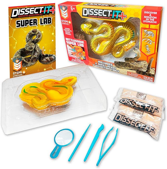 Rattlesnake Super Lab Dissect It Kit for Kids, Synthetic Dissection Kids Science Kit to Learn Biology, STEM Toys for 6 Year Old and Up