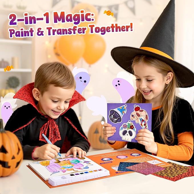 JoyCat Paint with Water Coloring Books, Art & Craft Activity, No Mess Art for Kids Ages 4-8, Craft Kits & Supplies, DIY Creative Activity, Presents for Girls & Boys (Halloween)
