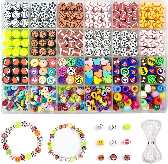 1000PCS Polymer Clay Beads Bracelet Making Kit, C+Style