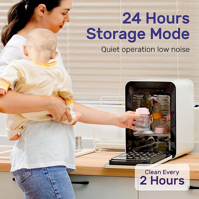 NCVI 12L UV-Light Baby Bottle Dryer Pro for Infant Must Have Can Hold 12 Baby Bottles, Baby UV Household Box Cabinet for Baby Pacifiers/Silicone Teether Toys/Breast Pump Parts