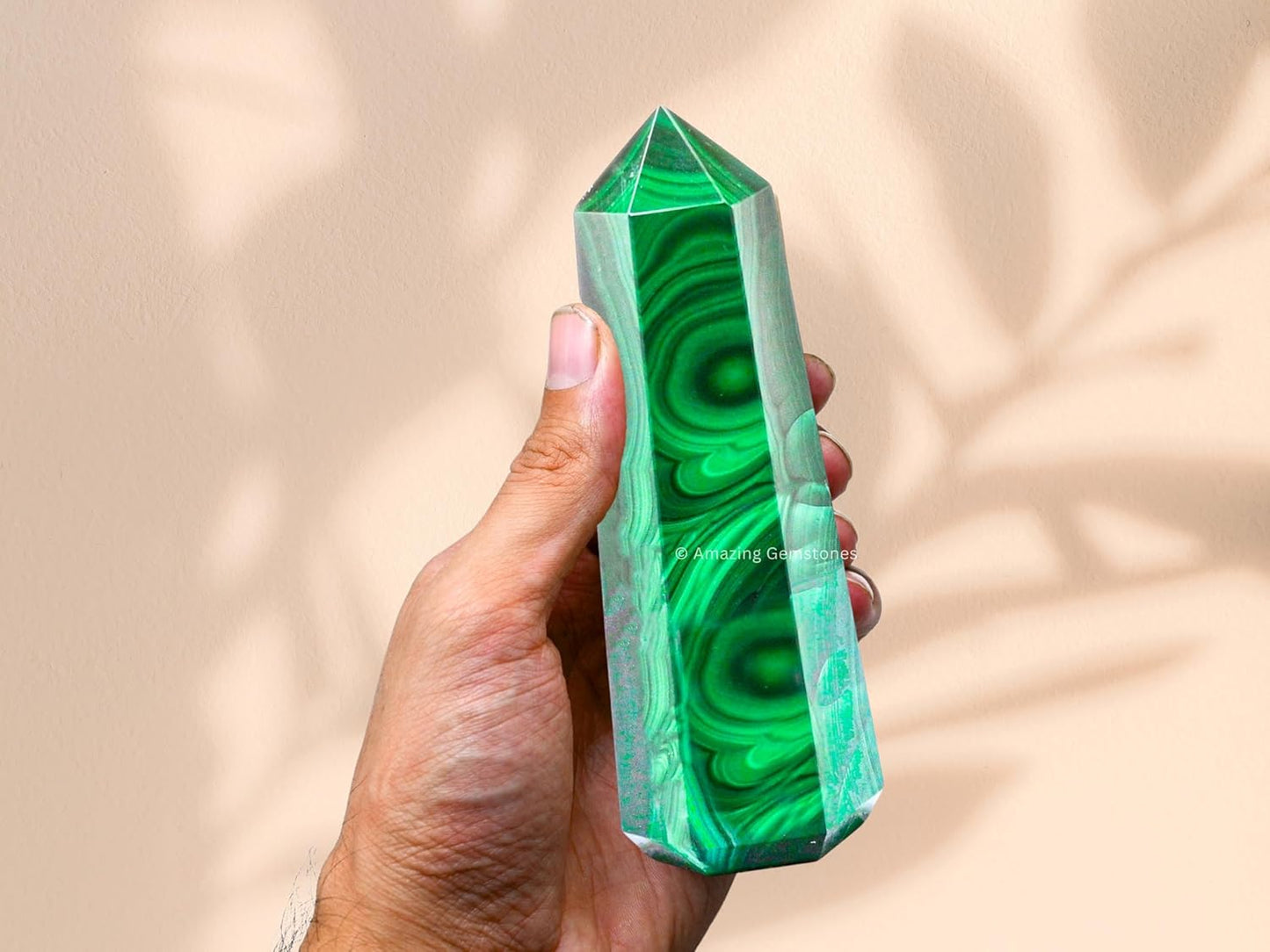 Amazing Gemstone Large Malachite Crystal Towers ~ Natural Healing Crystal Point Obelisk for Reiki Healing and Crystal Grid (5.5" to 6" INCH)