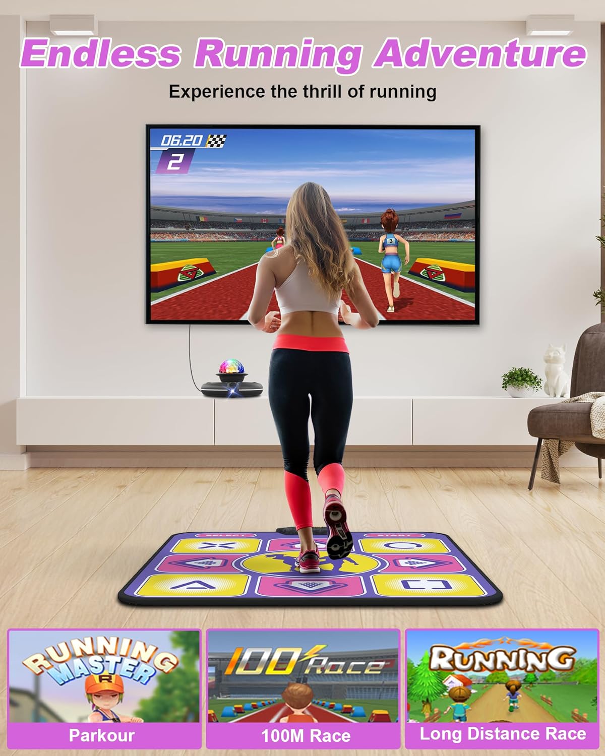 Eletrionic Dance Mat for TV with HD Camera, Non-Slip Dance Pad for Girls Boys, Dance Game Mat Xmas B-Day Gifts for Kids Adults