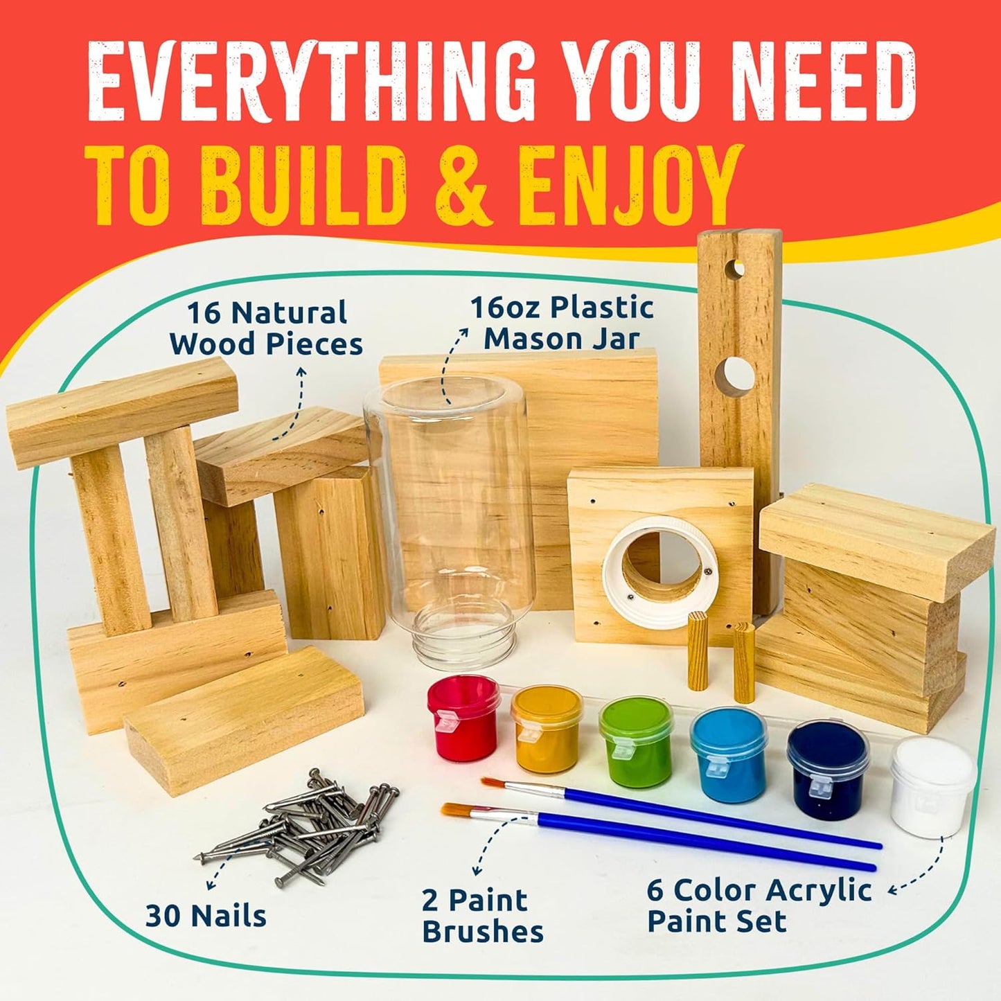DIY Wood Building Kits, STEM Woodworking Kit for Kids, Creative Fun Craft Projects, Great Gift for Boys & Girls (Candy Dispenser, 1-Pack)