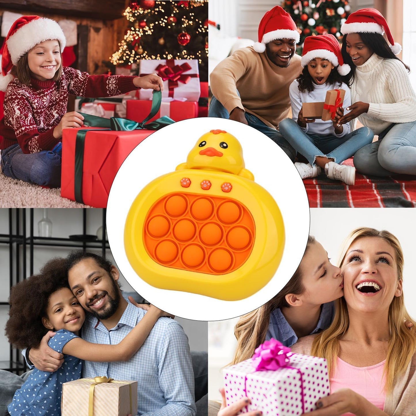 Quick Push Game Toy, Handheld Game Console, Puzzle Game Machine for Kids 6-12, Sensory Fidget Toys for Kids and Adults, Fast Push Game Toys for Boys Girls Gifts Essential - Yellow