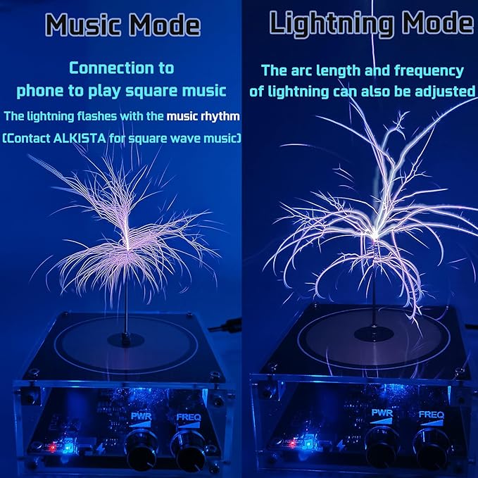 Tesla Coil Musical Speaker Plasma Storm Cool Desktop Gadgets Electric Toys Bobina De Tesla Electrica Artificial Lightning Science Physical Toy Model