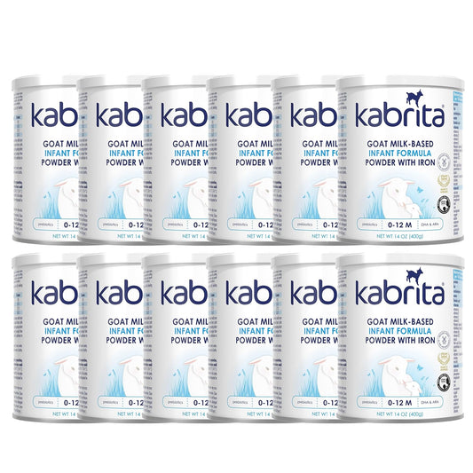Kabrita Goat Milk Infant Formula - Easy to Digest Baby Formula 0-12 Months - Contains Prebiotics, Iron, DHA, Non-GMO - Gentle on Sensitive Tummies - Formula Supporting Gut Health & Sleep - 14oz (Pack of 12)