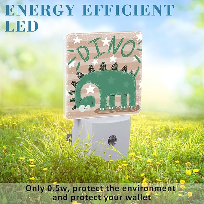 Night Light for Kids Girls Boys, Cute and Funny Dinosaur LED Night Light Plug into Wall with Dusk to Dawn Sensor for Room Decor, Hallway, Kitchen, Bathroom, Nursery, Stairs