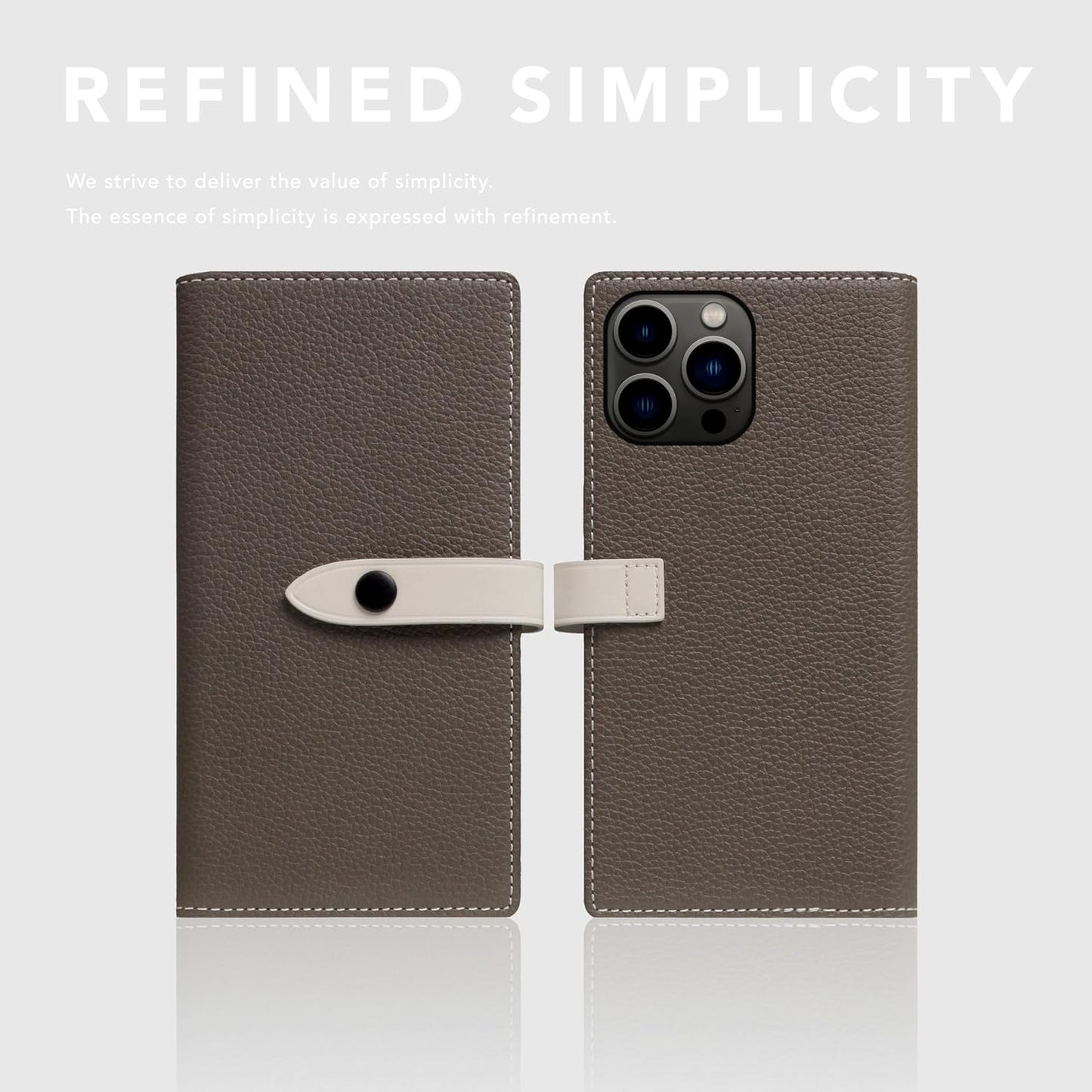 D8 Edition Full Grain Leather Wallet Case for iPhone 15 Pro Max - [2-in-1] Handcrafted Detachable Diary Style with Magnetic MagSafe Back Cover and Snap Closure, Gift Box Included (Etoffe Cream)