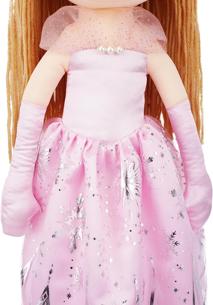 June Garden 30" XL Princess Seraphina Rainbowdream Soft Rag Doll - Adorable Stuffed Life Size Doll Gift for Girls - Pink Dress