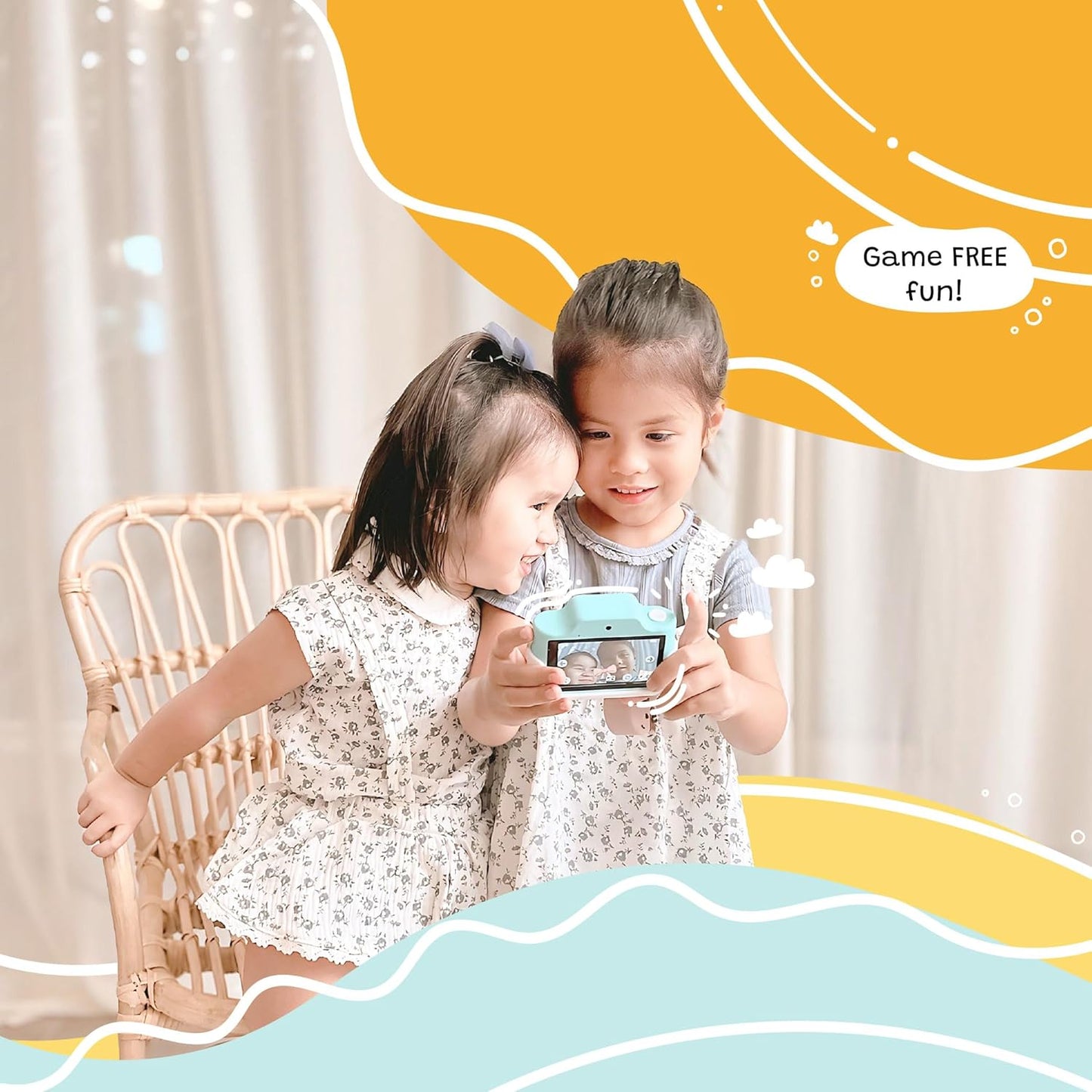 Kidamento Kids Digital Camera & Video Camcorder with Touchscreen, Soft Silicone Casing, Detachable Lens Cap, 32GB Memory Card - Model K Zippy The Sloth