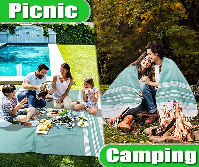 Oversized Turkish Beach Towel Blanket Cotton Giant XL Sandproof Towels Huge Linen XXL Extra Large Big Throw Quilt Blankets for Adults Cloud Travel Camping Glamping Accessories Essentials