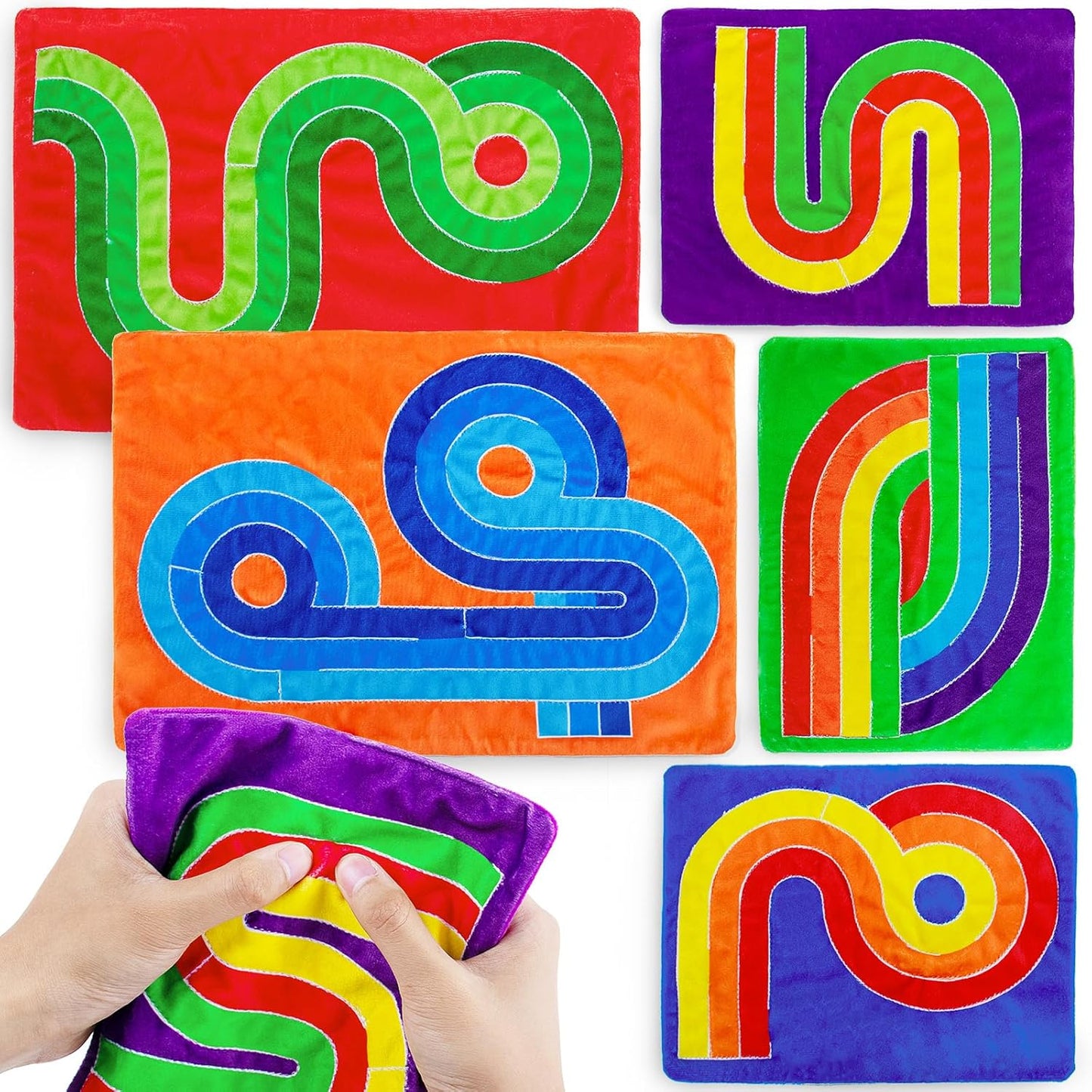 5 Pcs Marble Maze Mat Sensory Fidget Toys Stress Relief Toys Anxiety Relief Calming Toys,Sensory Tiles Toys for Kids with Autism Marble Fidget Sensory Room Must Have