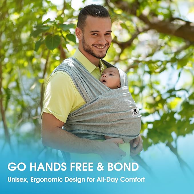 Original Baby K'tan Baby Carrier: #1 Easy Pre-Wrapped, Soft, Slip-On, No Rings, No Buckles | 5 in 1 Baby Sling Gift | The Best Hands Free Infant Wrap | Heather Grey | Medium