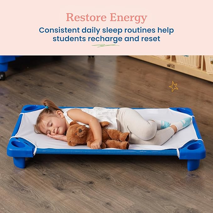 ECR4Kids Cot Sheet, Toddler Size, Rest Time Accessories, White, 12-Pack