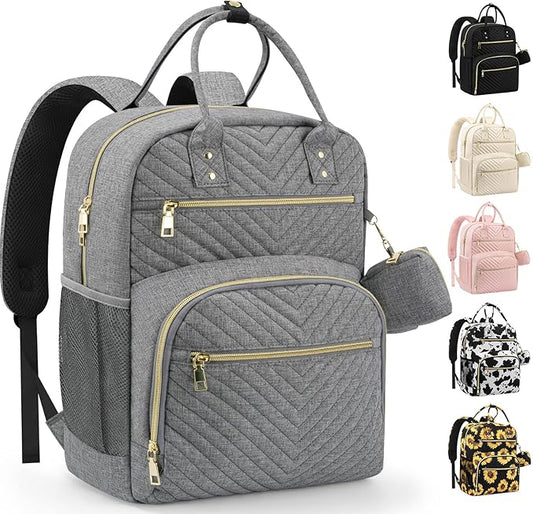 Diaper Bag Backpack,Baby Essentials Diapers Bag with Pacifier Case,Multipurpose Stylish Large Capacity Travel Backpack for Baby Girl/Boy(M-Gray)