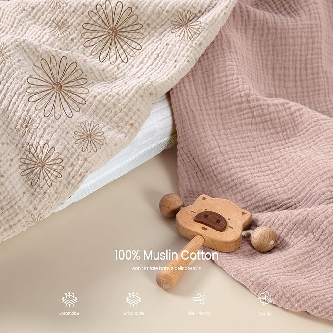 lulumoon Muslin Bassinet Sheets Baby: Cotton Bedside Sleeper Bassinet Sheets Fitted for Boys and Girls