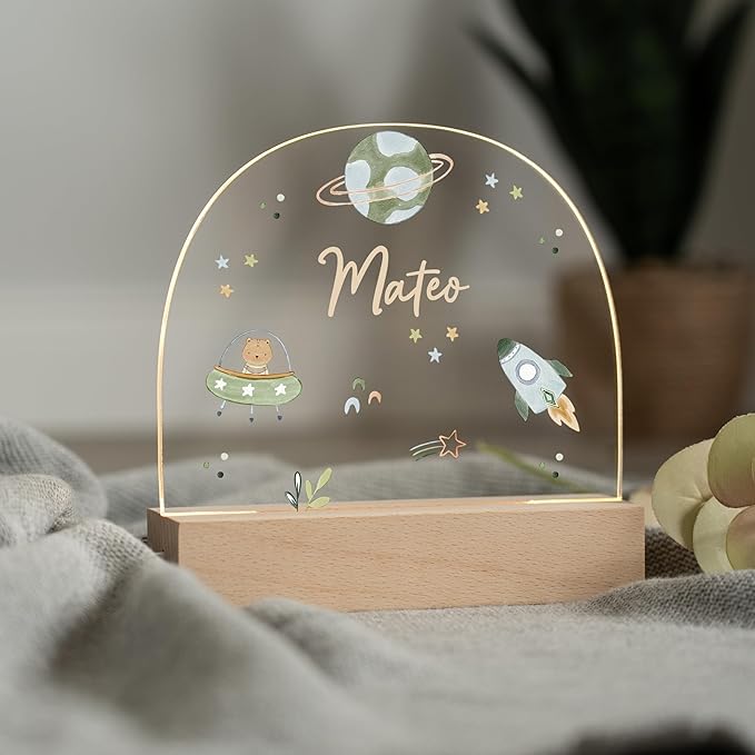 Baby Customized Gifts/Customized Baby/Personalized Boy Gifts/Welcome Gift for Newborn Boys/Essential Newborn Items/Unique Bear Night Light