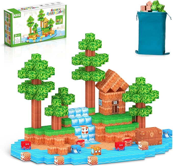 100PCS Magnetic Blocks,STEM Building Toys for Boys Girls 3+,Toddler Sensory Constructions Stacking Magnet Blocks,Christmas Birthday Gifts for Boys Girls Age 4 5 6 7 8 9 10