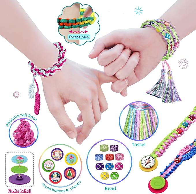 Coiinala Friendship Bracelet Making Kit for Girls, DIY Bracelets Maker Jewelry String Braiding Set Toys - Best Gifts Ideas Arts and Crafts String Maker for Kids Age 7 8 9 10 11 12 Year Old, Blue