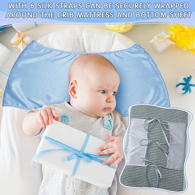 Hosuly 2 Pcs Satin Bassinet Sheet Baby Hair Soft Silk Feeling Sheet Baby Bassinet for Rectangle Cradle Pad Mattress Boys Girls Newborn Infant(Gray, Light Blue)