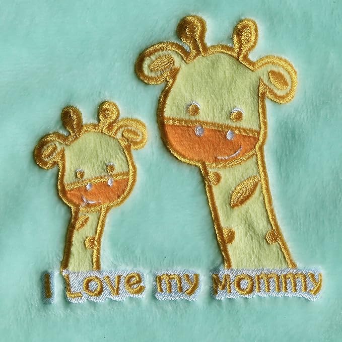 CREVENT 30''X40'' Light Cozy Plush Fluffy Warm Fleece Stroller Baby Blanket for Girls Boys Infant Toddler's Crib Cot Stroller - Green Giraffe