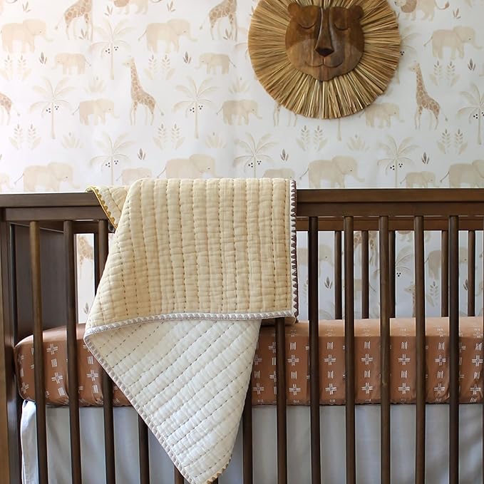 Crane Baby Handmade Wood Animal Safari Wall Art for Nursery Decor, Boho Jungle Theme, for Boys and Girls Lion 21L X 21W Brown