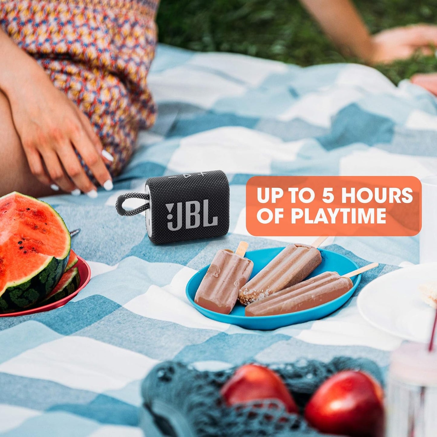JBL Go 3 - Portable Mini Bluetooth Speaker, big audio and punchy bass, IP67 waterproof and dustproof, 5 hours of playtime, speaker for home, outdoor and travel (White)
