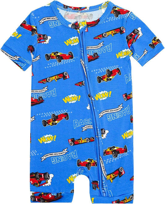 Baby Boys Bamboo Viscose Short Sleeve Romper Soft Comfy Infant Summer Jumpsuit