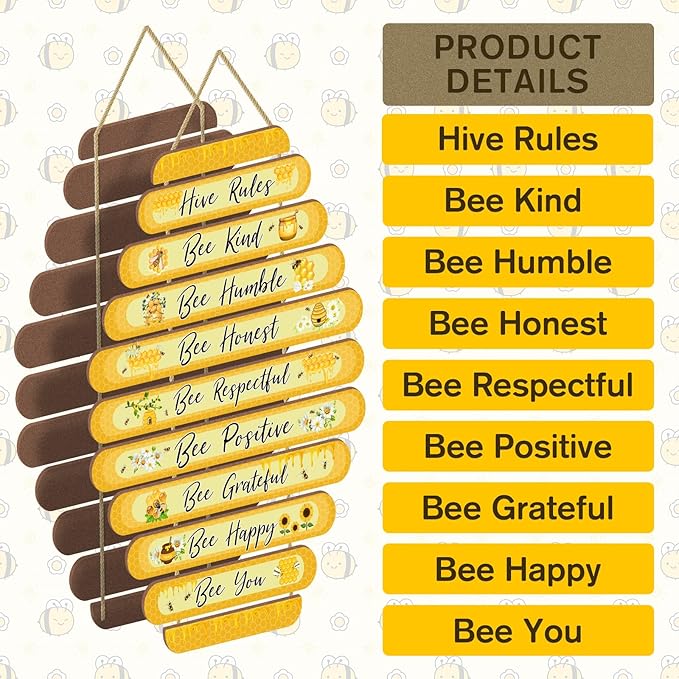 Room Decorations For Girls Boys, Kids Room Decor, Inspirational Wall Decor, Little Kids Bedroom Decor,Nursery Wall Deco (Honeycomb)