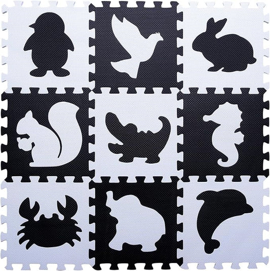 Coolcandy Baby Play Mat Without Fence, 9Pcs Interlocking Puzzle Floor Mat, 0.4" Thick Non-Toxic EVA Foam Play Mat, for Infants & Toddlers 3-36 Months, Soft Puzzle Tiles for Play Areas