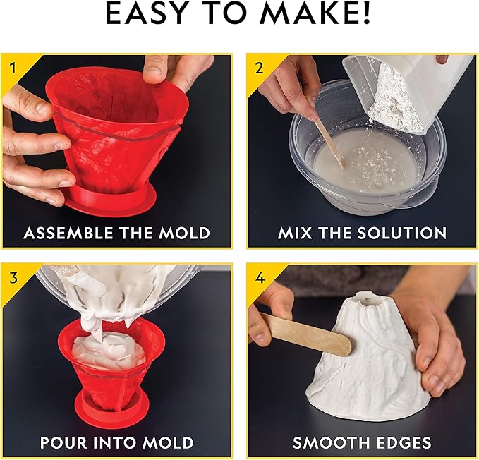 National Geographic Ultimate Volcano Kit – Erupting Volcano Science Kit for Kids, 3X More Eruptions, Pop Crystals Create Exciting Sounds, STEM Science & Educational Toys (Amazon Exclusive)