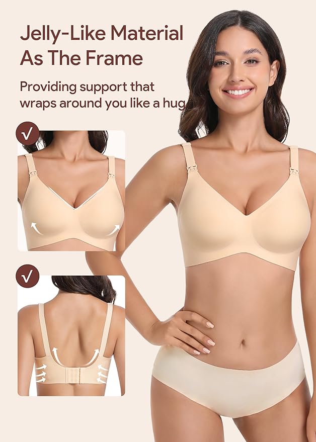 Maternity Nursing Bras Wireless Seamless Ultra-Soft Comfort for Breastfeeding Pregnancy Easy One-Handed Access Sleep Bra