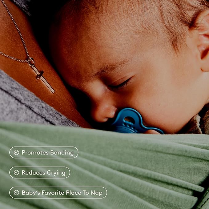 Baby Tula Stretchy Tencel™ Baby Wrap Carrier – Soft Newborn & Infant Wrap Sling, Ergonomic Hands-Free Baby Carrier, Breathable & Adjustable, Eco-Friendly for 8–25 lbs - Woodlands