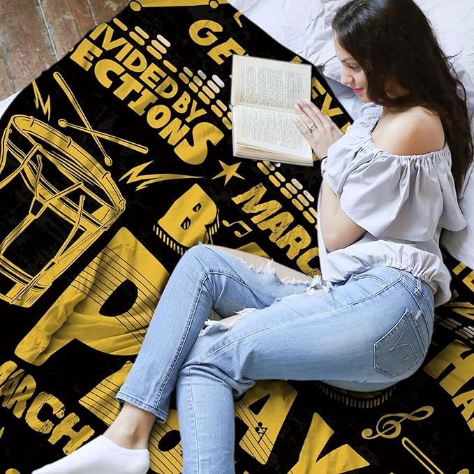 Marching Band Gifts Blanket for Teens, Band Director Gifts for Marching Band Students, Band Flannel Blanket for Men/Women, Rock Band Blanket 50 * 60" Birthday Thanksgiving Gift