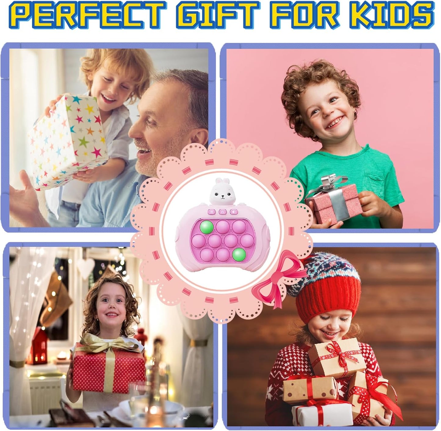 Creative Stress Relief Toys, Decompression Breakthrough Puzzle Pop Button Gopher Game Machine, Novelty Fidget Toys Party Favor Gifts for Kids Adults, Toy for 3+ Year Old (Rabbit)