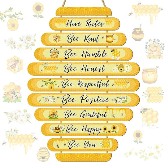 Room Decorations For Girls Boys, Kids Room Decor, Inspirational Wall Decor, Little Kids Bedroom Decor,Nursery Wall Deco (Honeycomb)