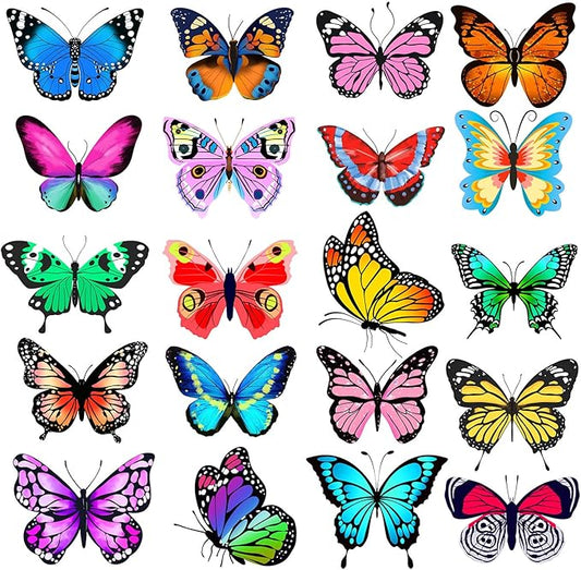 Window Clings Stickers for Kids Window Gel Clings Decals Thick Gel Clings Toddlers and Adults Classroom Home Nursery Airplane Birthday Party Supplies (Butterflies)