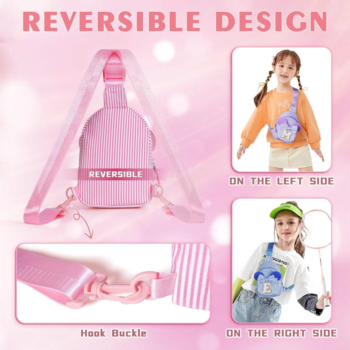 Crossbody Bags for Girl Kid, Girls Kids Birthday Gifts Monogram Sling Bag Small Crossbody Bags Preppy Stuff Gifts for Kids 8-12 Fanny Packs Friend Sister Daughter Birthday Gift (Blue B)