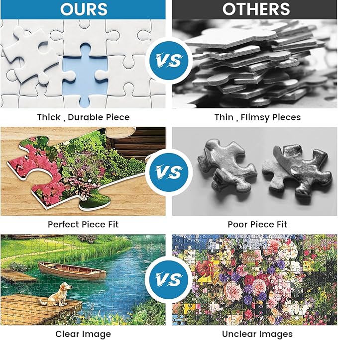 1000 Piece Puzzles for Adults, Spring and Summer Landscape Jigsaw Puzzle, Wooden House and Dog Jigsaw Puzzles 1000 Pieces, Challenging Game Home Decor Birthday Party Gift Toy for Adults Kids Seniors