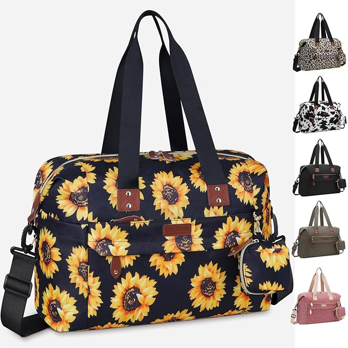 Diaper Bag Tote - Diaper Baby Bags with Pacifier Case, Shoulder Straps, Stroller Clips, Waterproof Large Mommy Bag Maternity Bag Travel Baby Bag for Mom and Dad, Sunflower