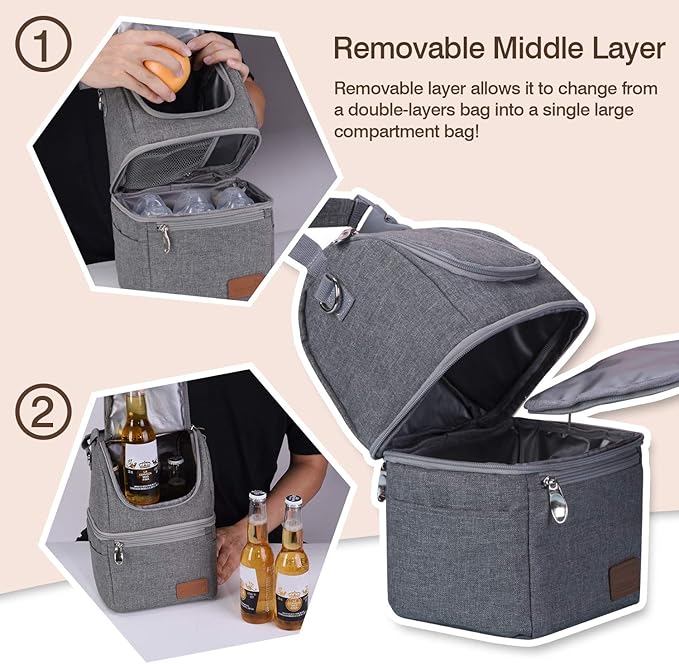 Momcozy Insulated Baby Bottle Bag, Multi-Function Breastmilk Cooler Bag, Fit as Wine Carrier or for Milk Bottles Like Dr. Brown, Comotomo, Philips, Nuk, Lansinoh, etc.