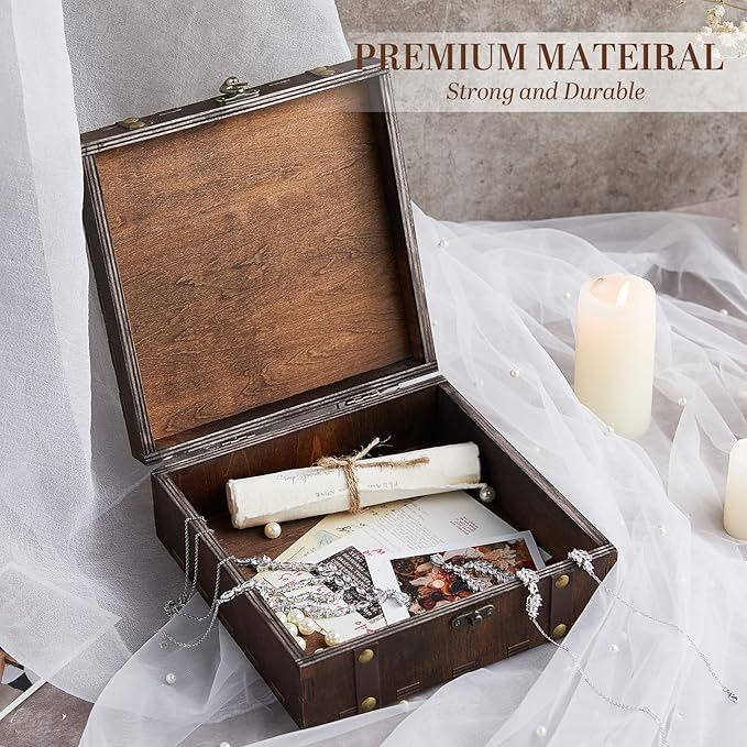 AW BRIDAL Personalized Wedding Keepsake Box Wooden Gift Box Decorative Box Wedding Engagementy Gifts for Couples Bridal Shower Bride Gifts//DK2201CPP37//